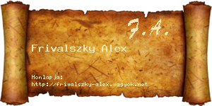 Frivalszky Alex névjegykártya